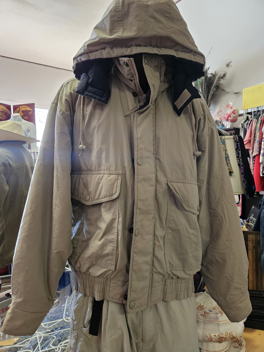David Taylor Men's Hooded Field Jacket in Beige